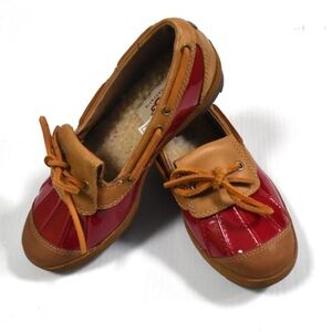 UGG Women's Red / Tan Leather Rain Duck Shoes